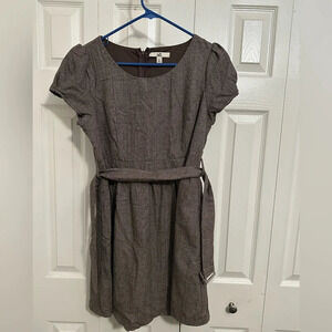 Ya Los Angeles Houndstooth Brown Belted Dress Size L